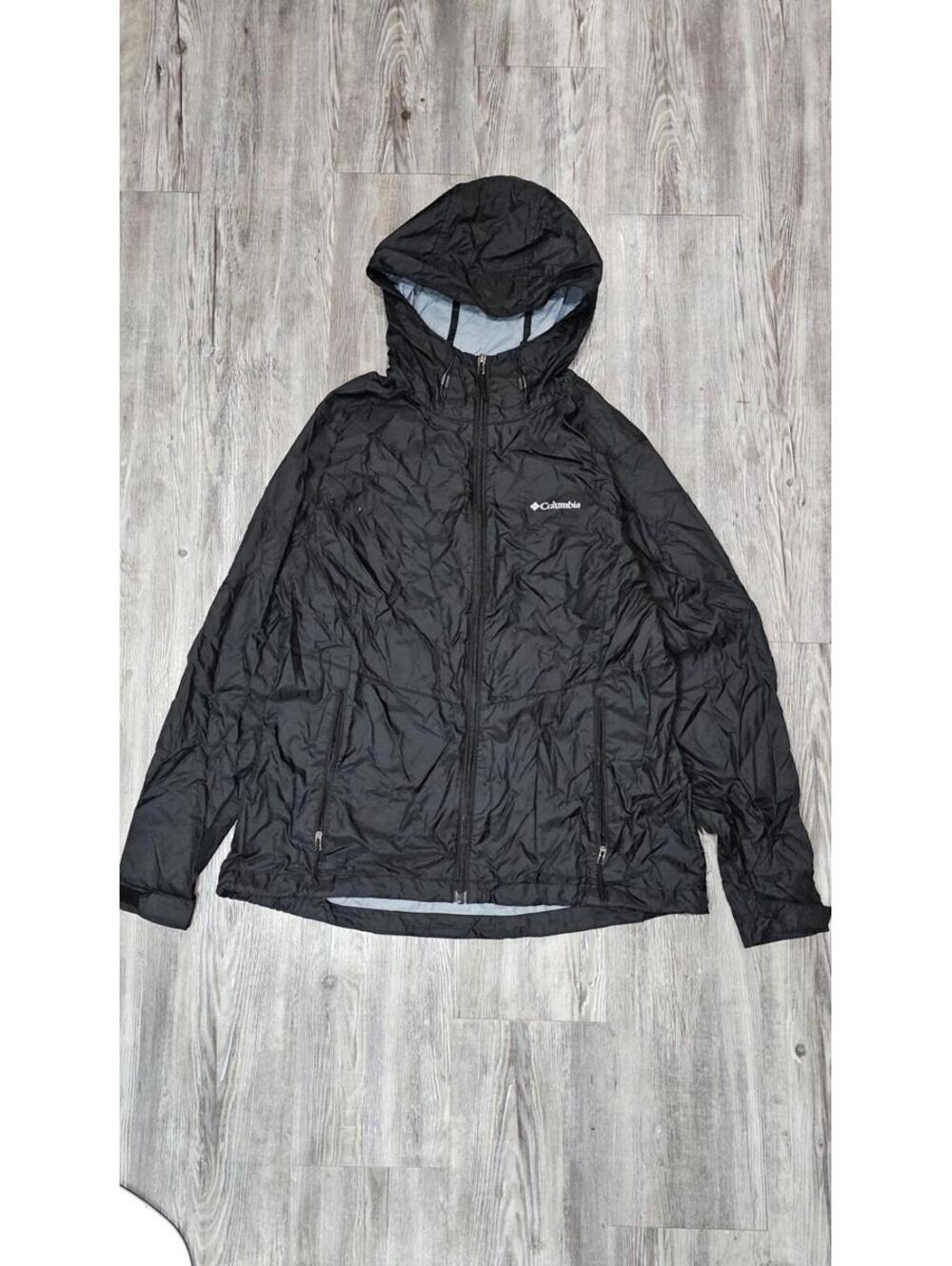 Columbia Sportswear Black Windbreaker Jacket Size L Lightweight Coat